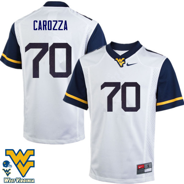 NCAA Men's D.J. Carozza West Virginia Mountaineers White #70 Nike Stitched Football College Authentic Jersey WG23A58VO